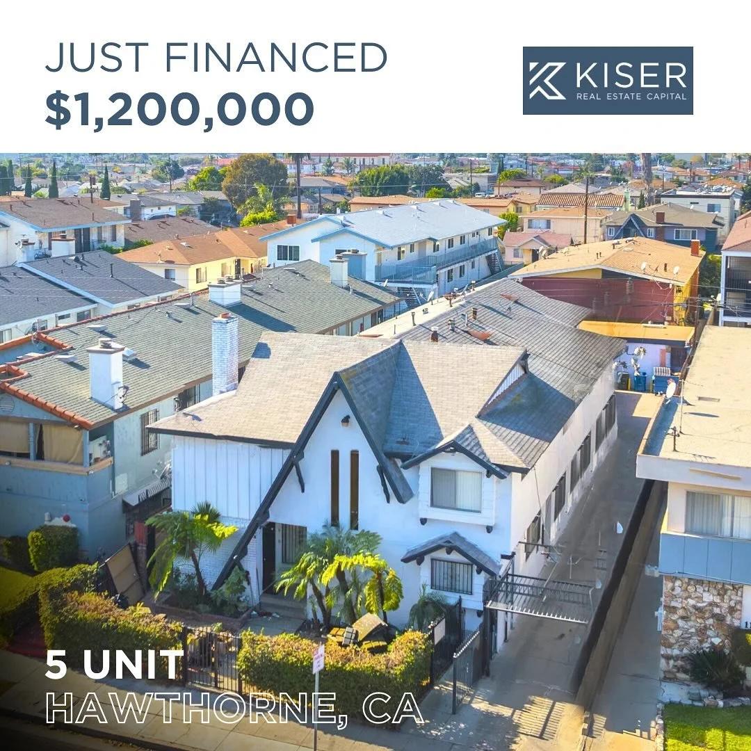 Just Financed | 5-Unit | Hawthorne, CA
 
Transaction Highlights:
Loan Amount: $1,200,000
Rate: 5.75% Fixed (5 Years)
LTV: 65%
Prepayment Penalty: None
Transaction Type: Cash-Out Refinance
 
Our repeat client needed a solution that maximized cash-out 