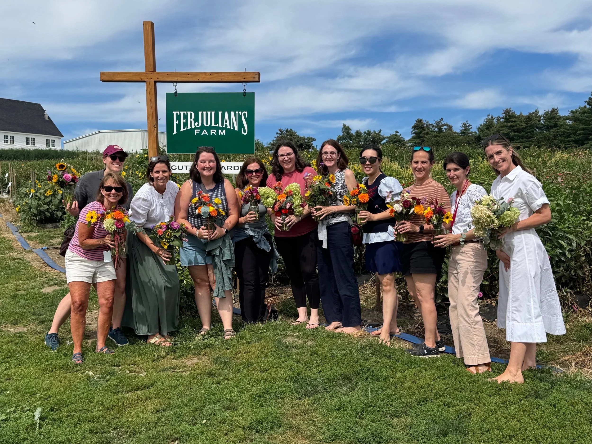 Flower picking makes for a great group activity.

Thanks for visiting @fayschoolma faculty &amp; staff!