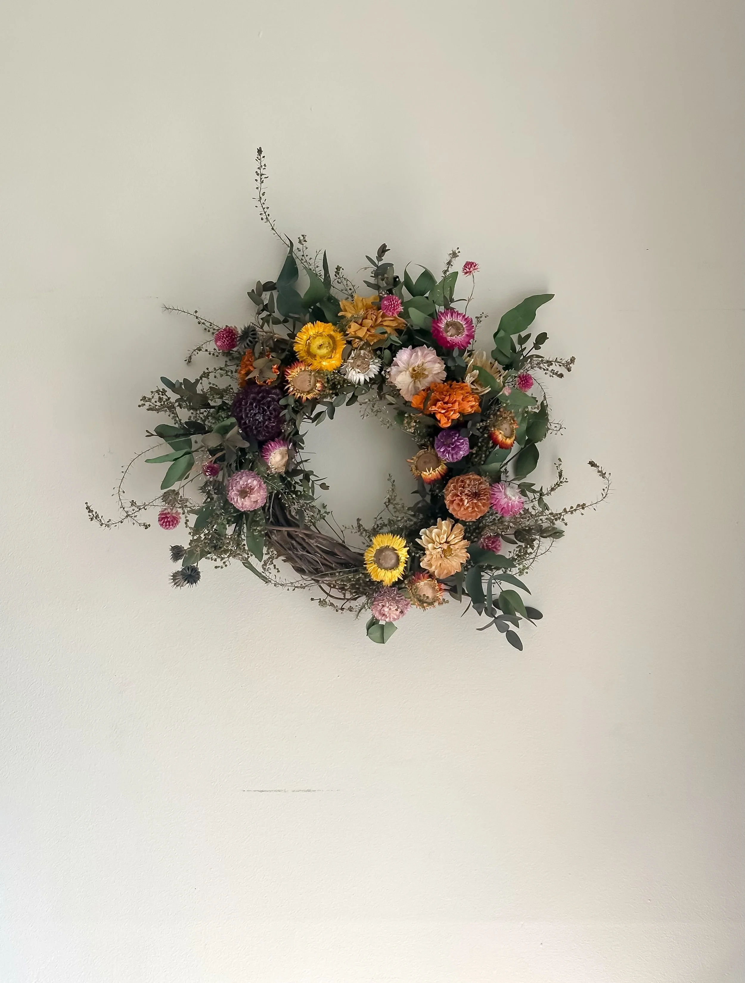 They&rsquo;re finished! Everlasting dried flower wreaths made with flowers grown here at Ferjulian&rsquo;s farm. 

Limited number available $60-$120. These will make a fabulous Christmas gift.