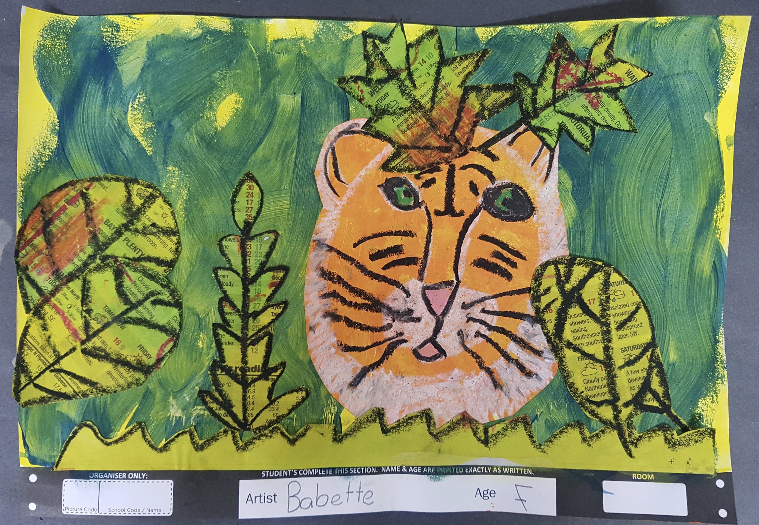 Using kid art to make a surrealist tiger - The Artsology Blog