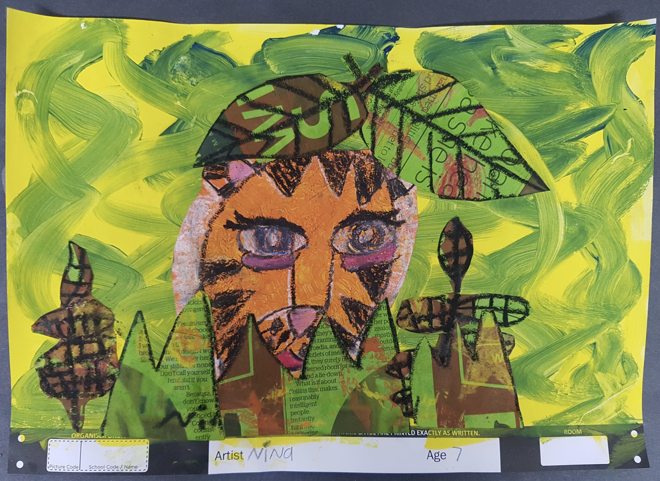 Using kid art to make a surrealist tiger - The Artsology Blog