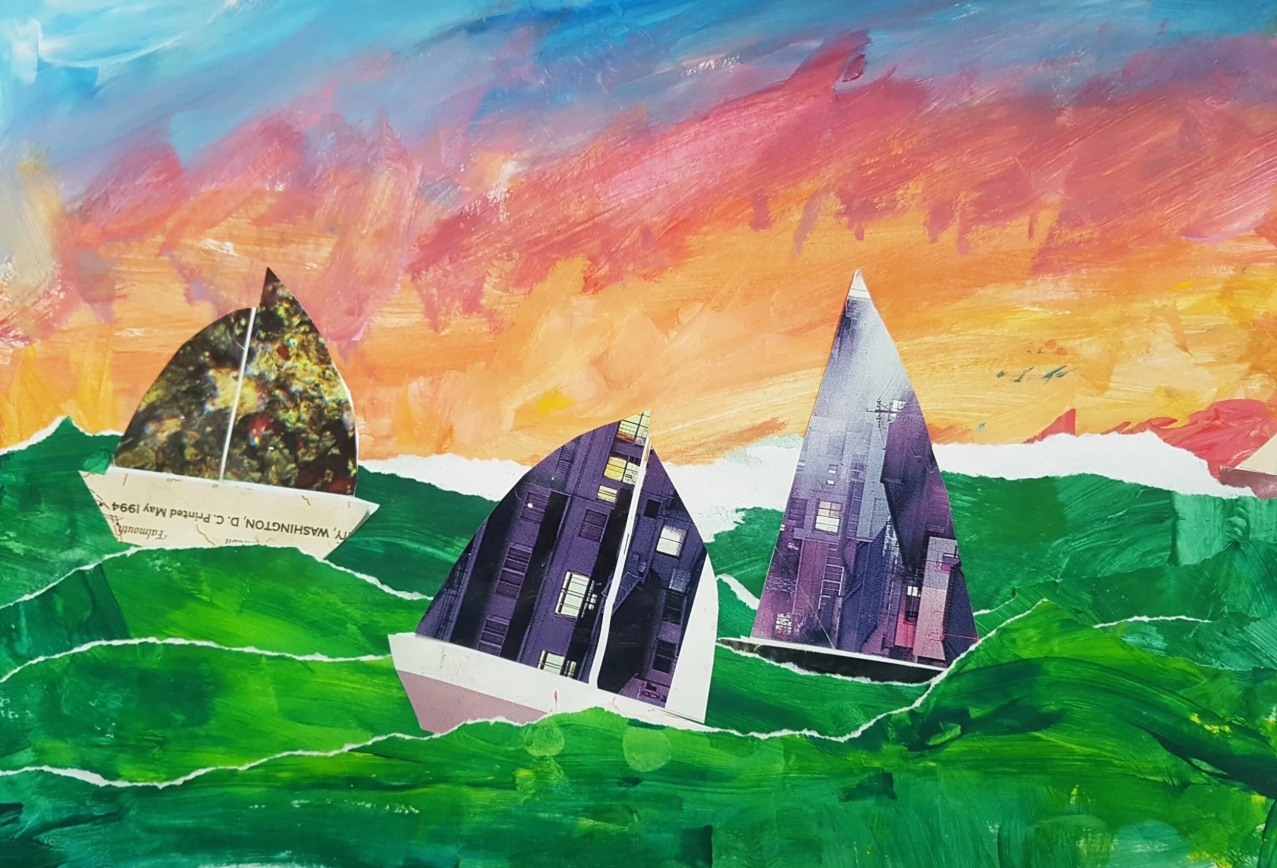 Painted Paper Seascapes