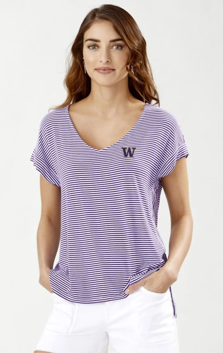 Cassia Stripe Tee - rayon/spandex yarn dye jersey
