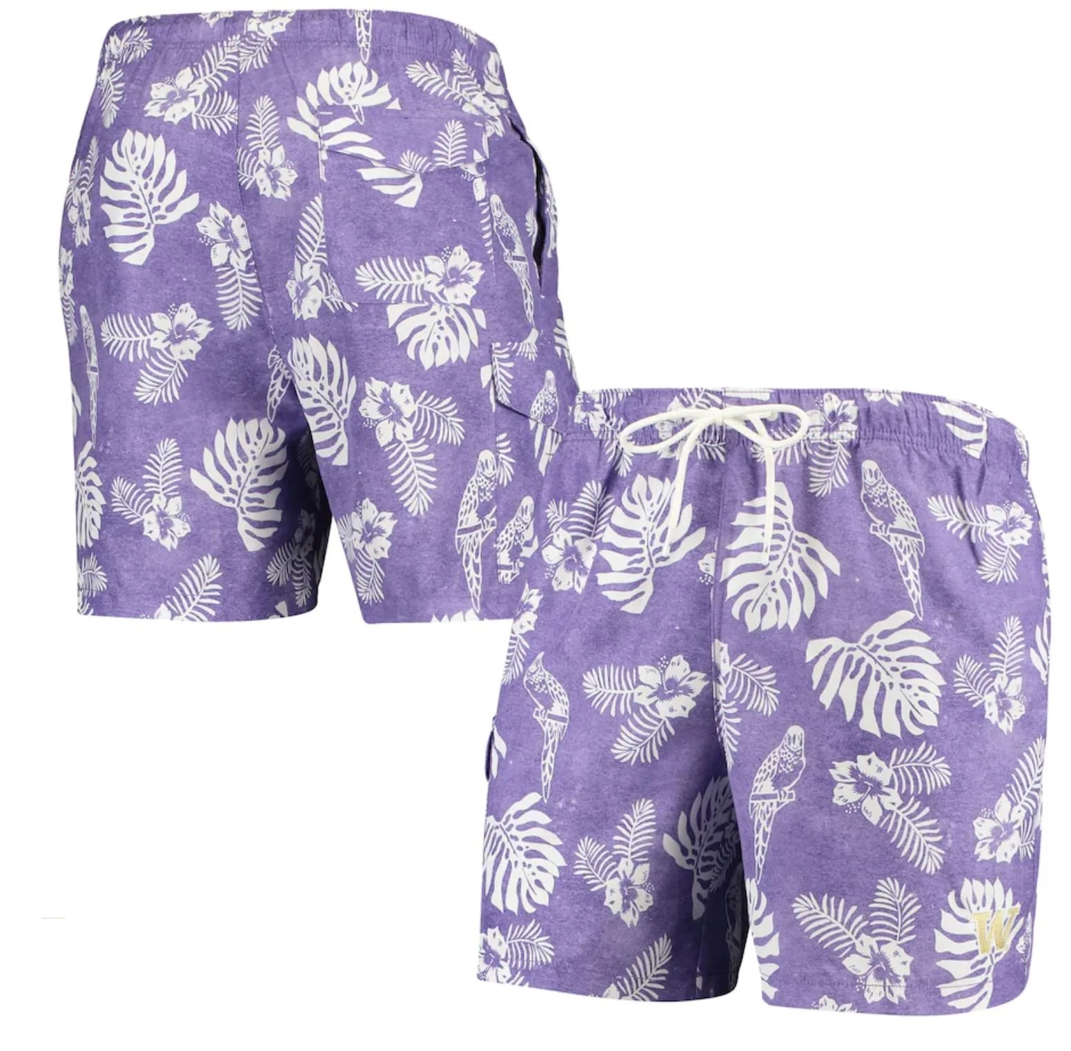 Parrots in Paradise - printed swim trunk