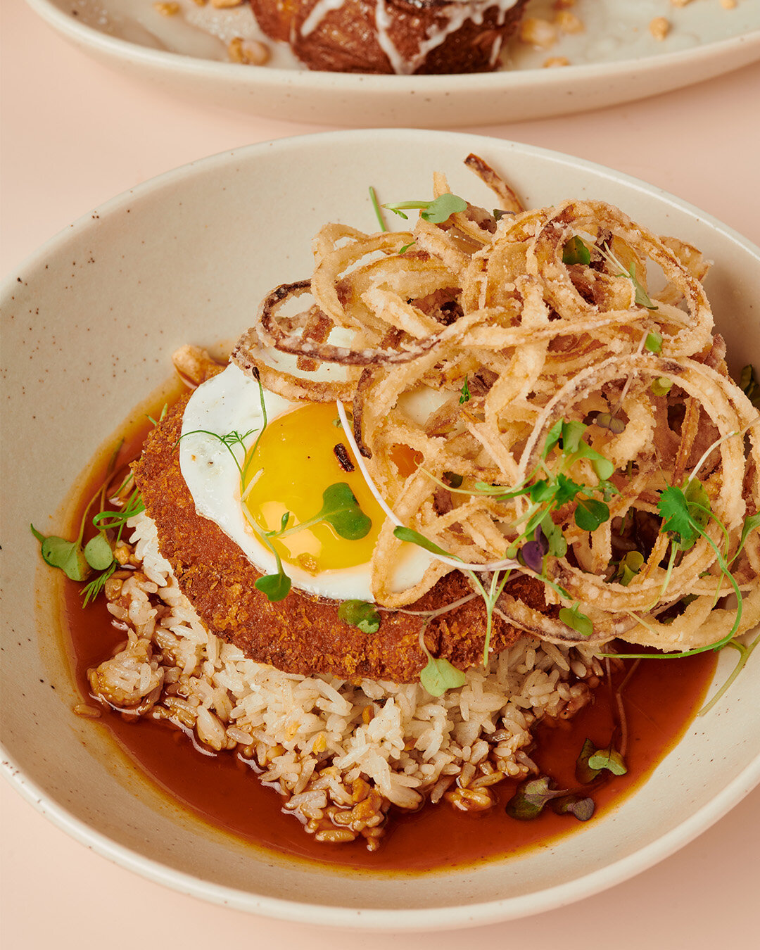 If you love local-style, comfort food as much as we do, our Ahi Moco is not to be missed. Imagine a thick and tasty Lomi ahi patty served with garlic rice and topped with a sunny egg, our Redfish demi, crispy onion strings, kabayaki and kupu place mi