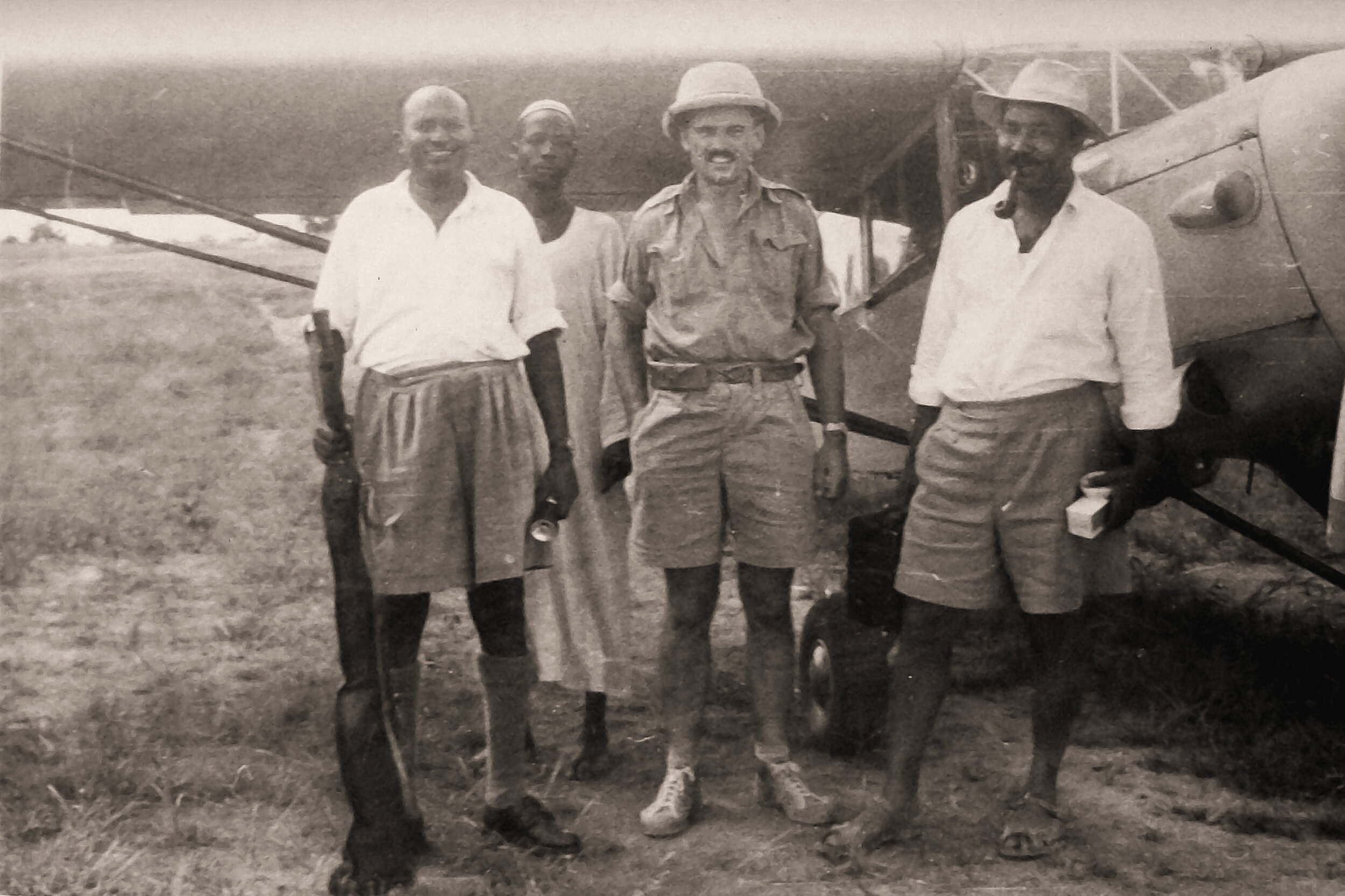 Gordon and passengers in Sudan with Auster.