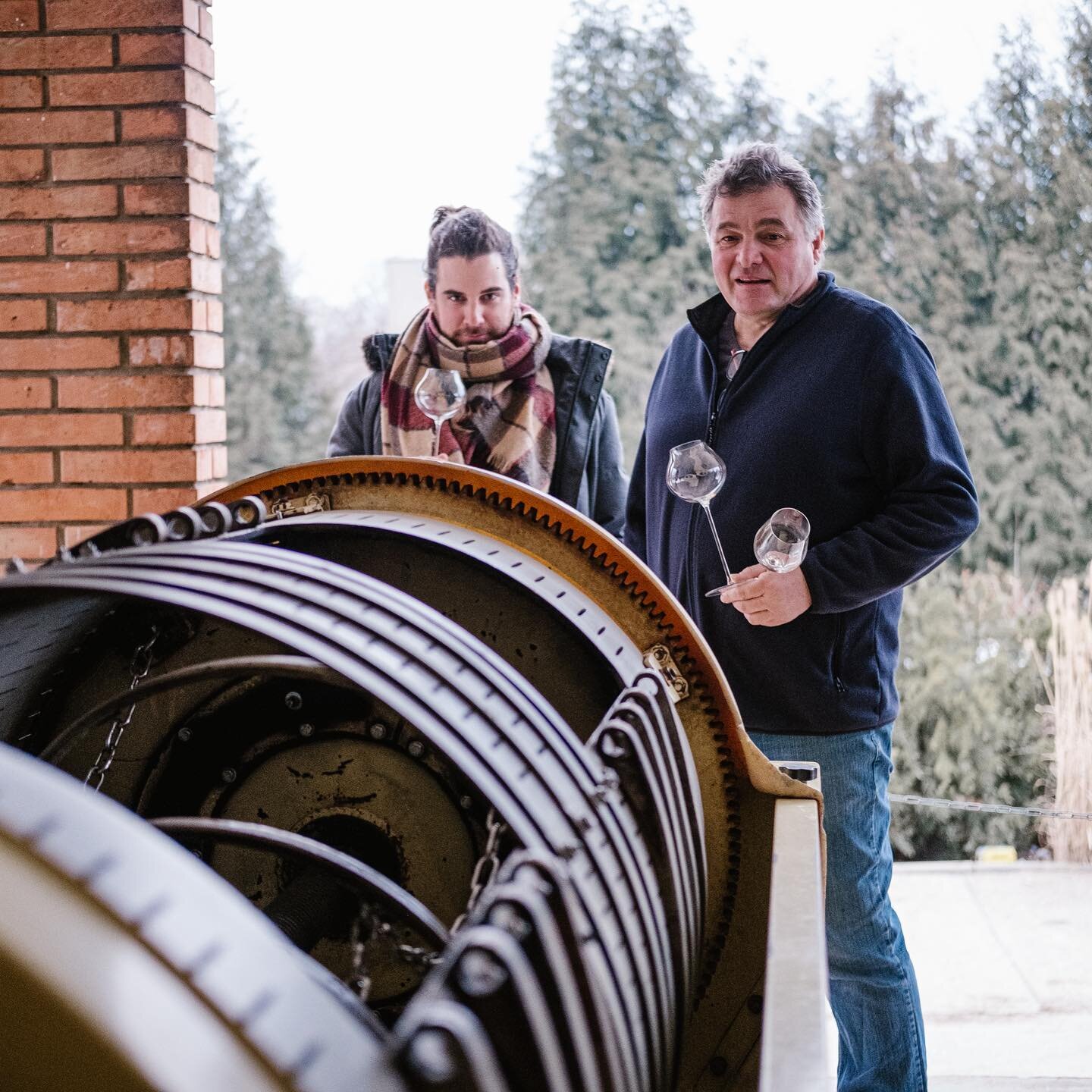 S&uuml;tő Zsolt | Strekov 1075| Slovakia 
Cellar work 

At harvest, the grapes arrive at the front of the winery, where they are either destemmed or used as whole bunches. 

Zsolt introduced a new pneumatic press for the vintage 2020 that ensures a s