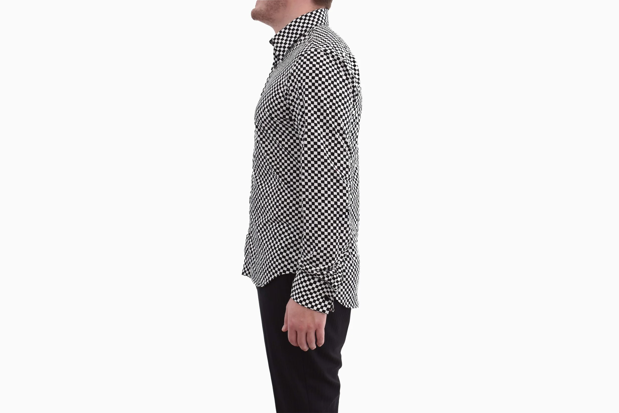 white and black checkered dress shirt Dark Navy Checked Dress Shirt | The Abacus main image 0