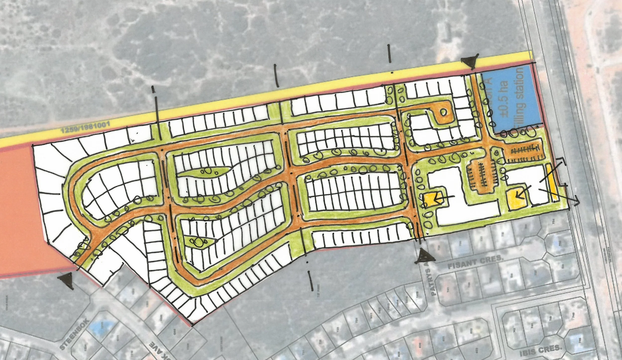 RETIREMENT VILLAGE - INITIAL CONCEPT SKETCH