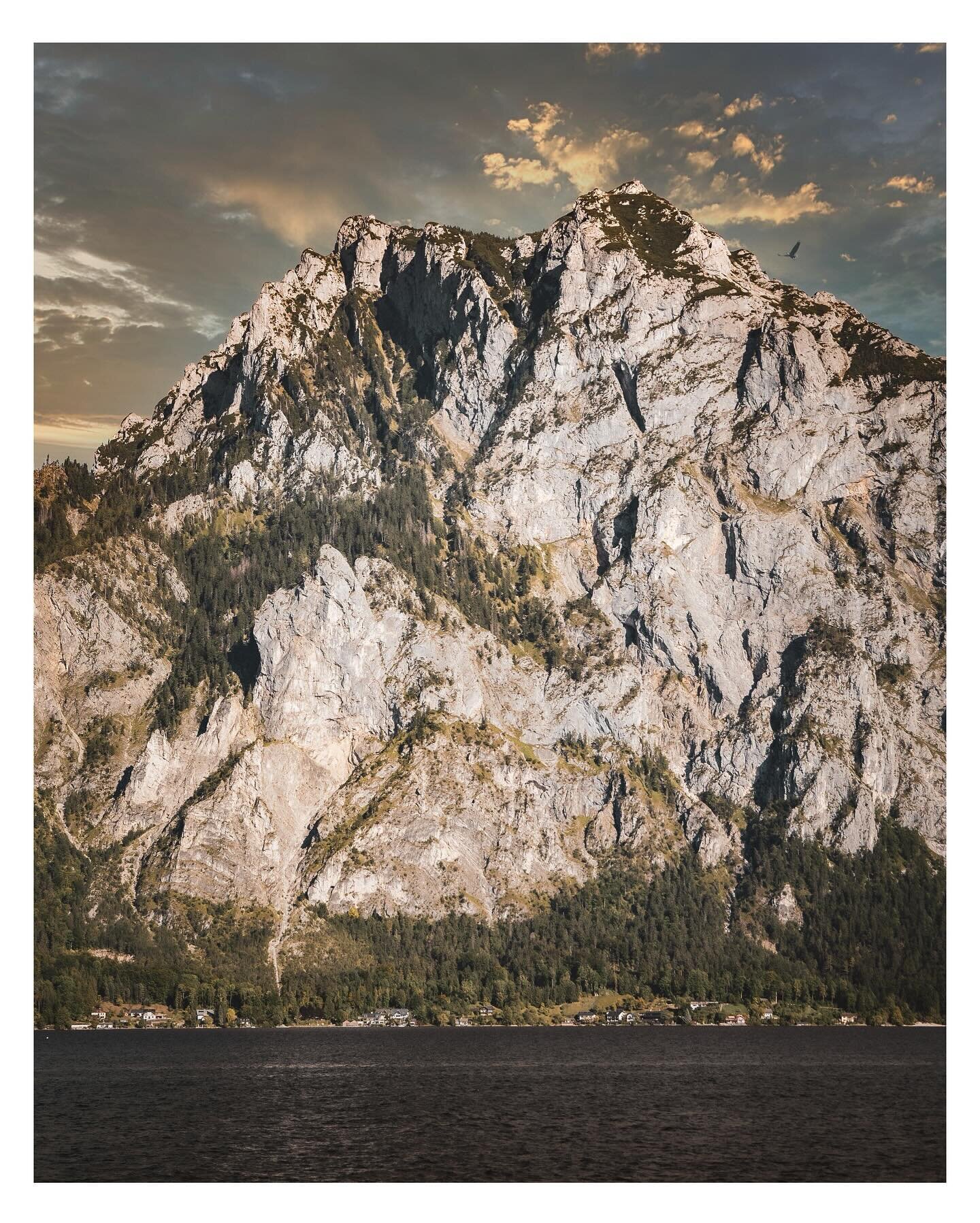 On our way to Linz we stopped by the Traunsee with its majestic view of the Traunstein.

It is the highest mountain on the east bank of Traunsee in the district of Gmunden, Austria. As measured by the height above sea level of its summit it is 1,691 