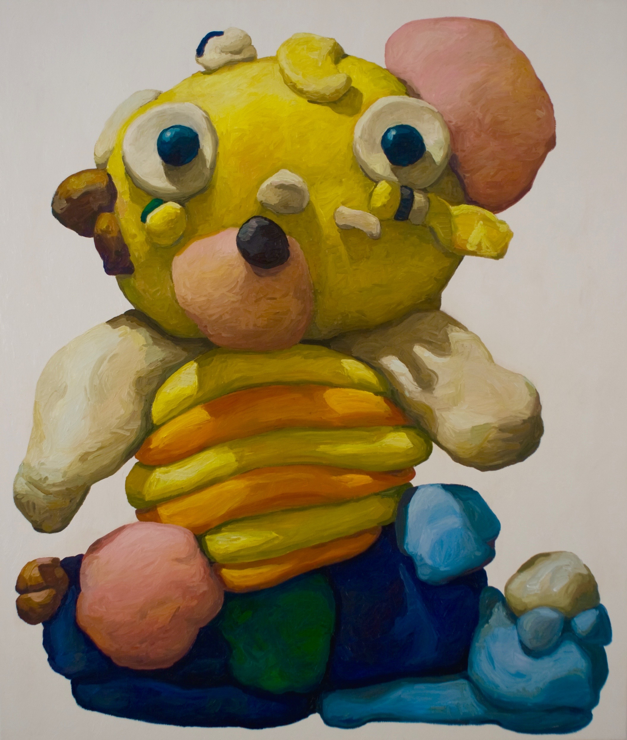 Peter Opheim, "Yellow Bear with Orange Stripes", 65" by 55", oil/canvas, 2015 (#288)