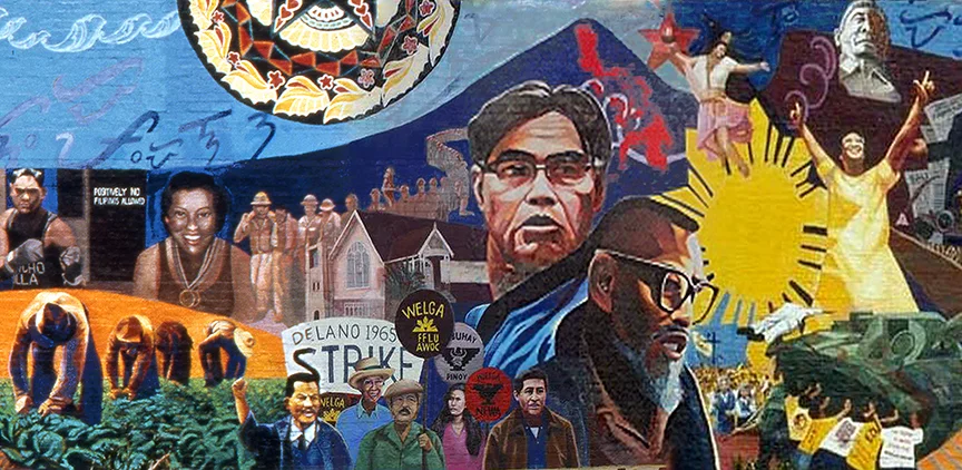 Gintong Kasaysayan, Gintong Pamana (Filipino Americans: A Glorious History, A Golden Legacy) mural by artist Eliseo Silva is Los Angeles.