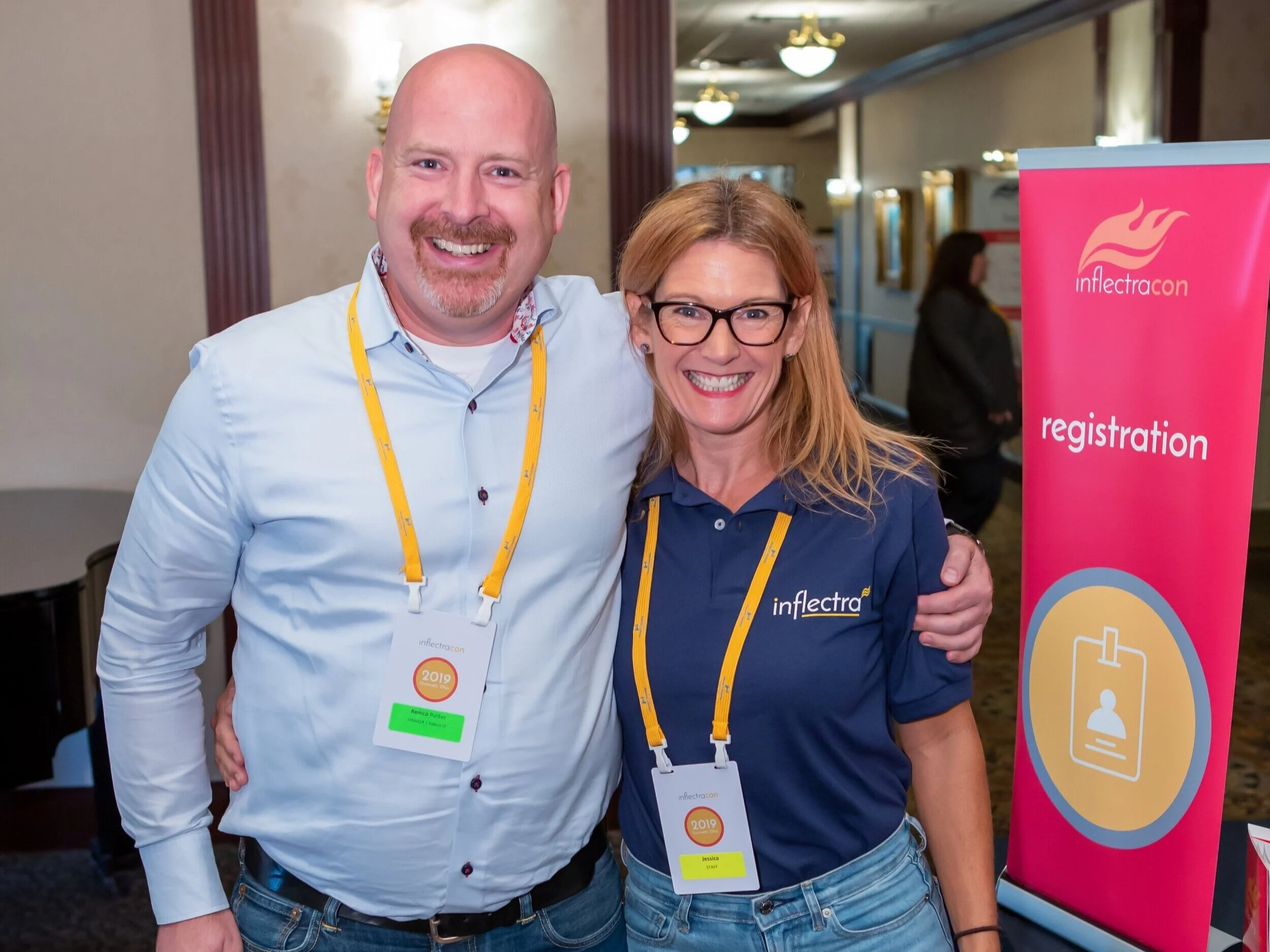Remco Putker (Robust-It) and Jessica Moore (Inflectra) at InflectraCon 2019, Cincinnati, OH, USA.