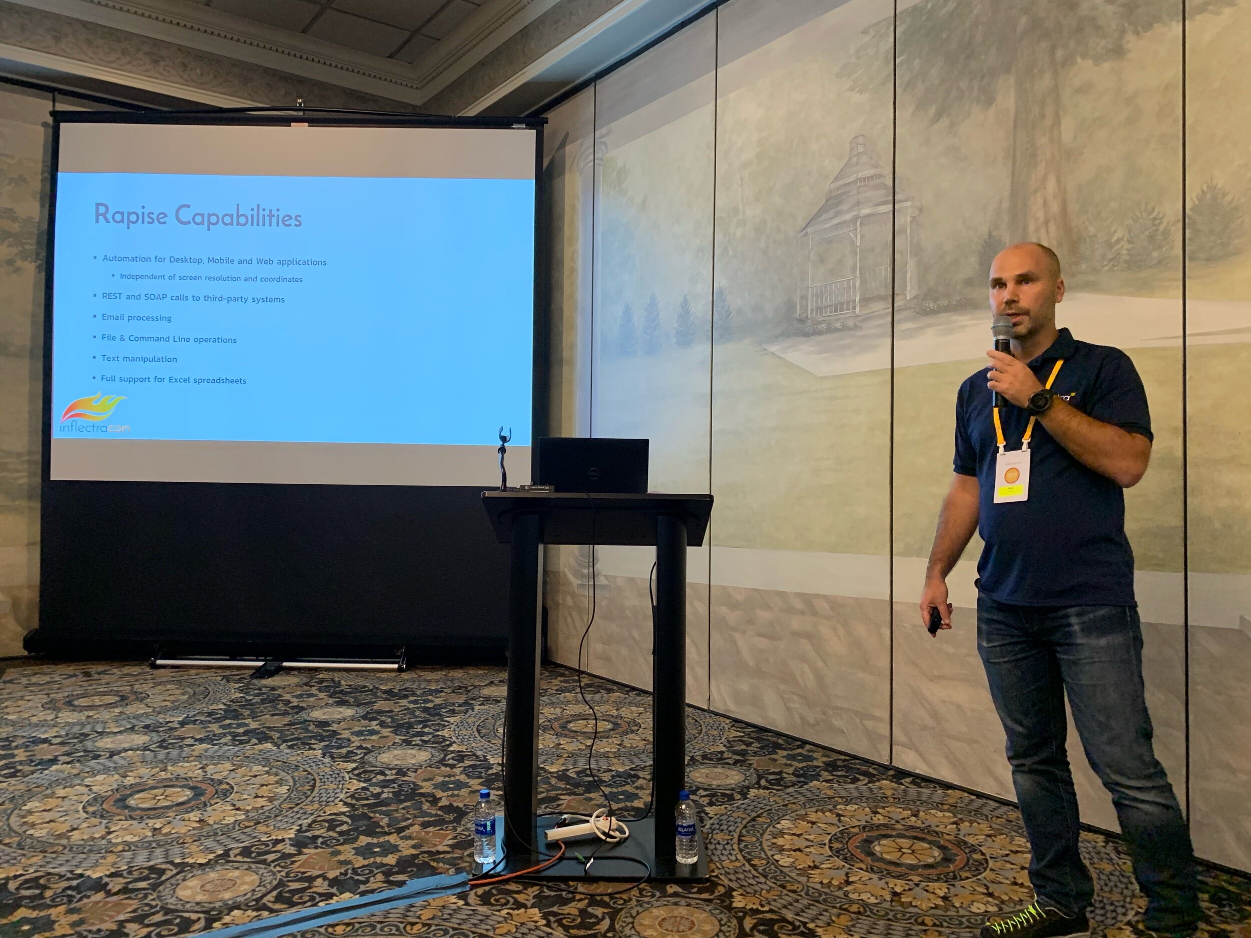 Denis Markovtsev (Inflectra) speaking at InflectraCon 2019 in Cincinnati, OH, USA.