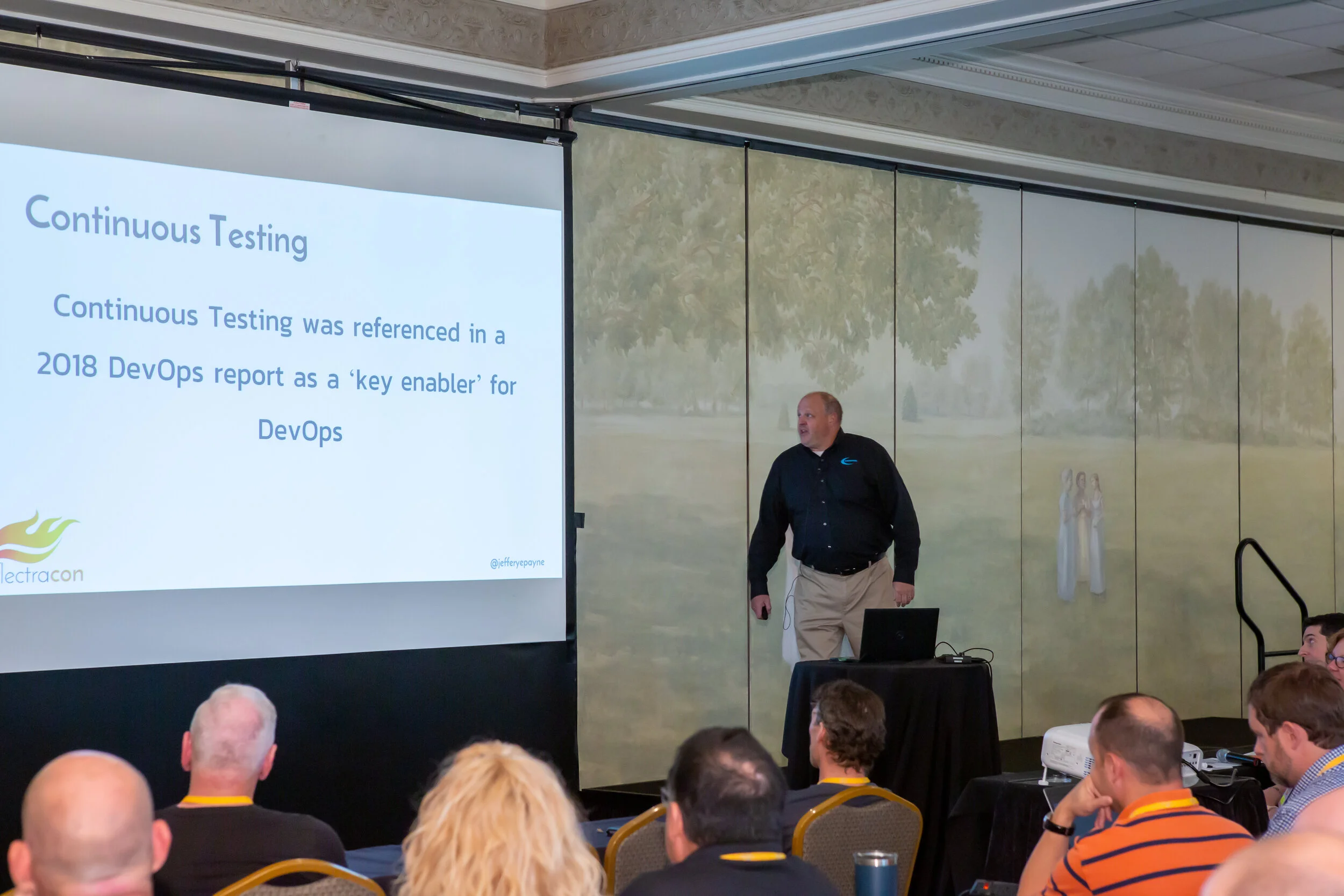 Jeffery Payne (Coveros) presenting at InflectraCon 2019, Cincinnati, OH, USA.