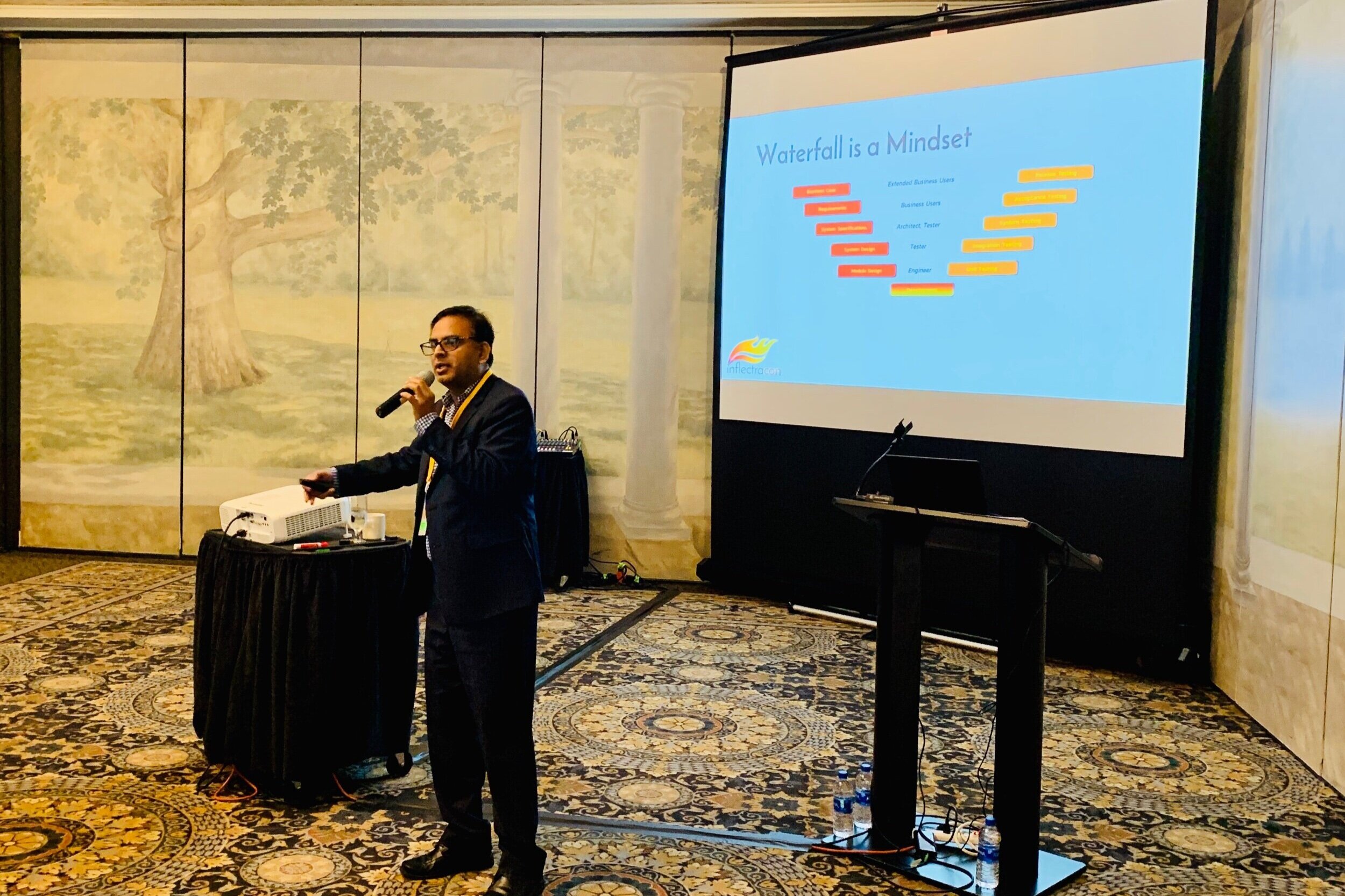 Dr. Sriram Rajagopalan speaking at InflectraCon 2019, Cincinnati, OH, USA.