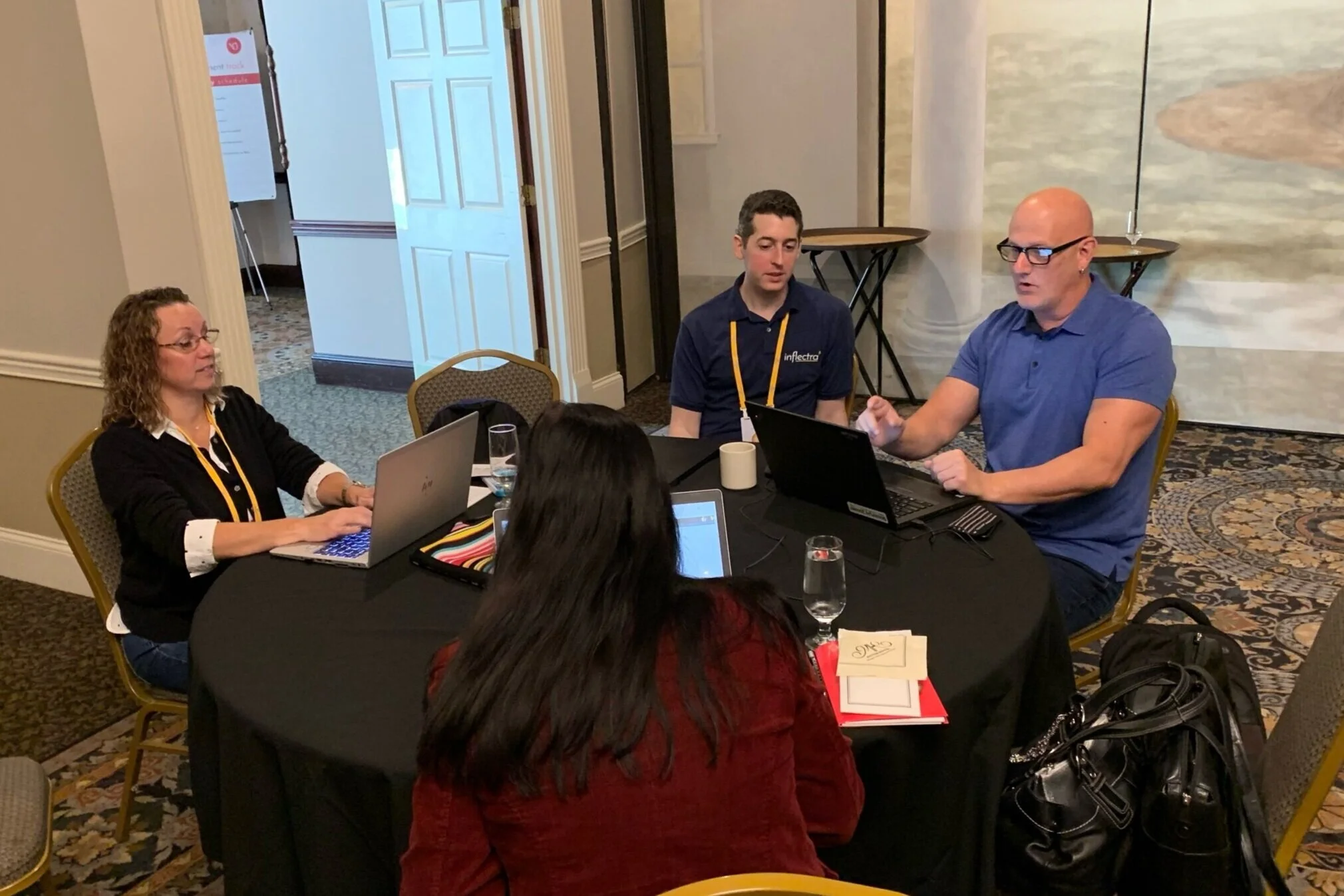 Table talks and discussions at InflectraCon 2019, Cincinnati, OH, USA.