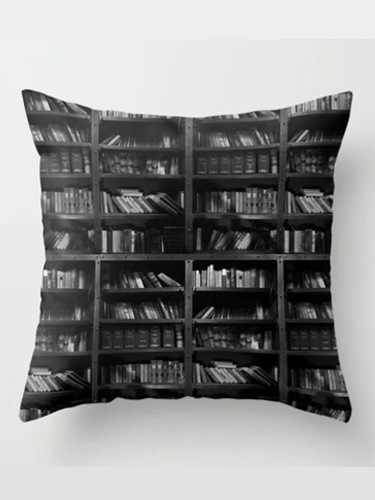 Antique Library Shelves Pillow