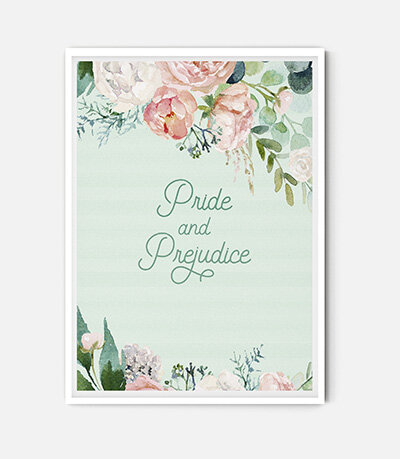 Pride & Prejudice by Jane Austen Lit Print I