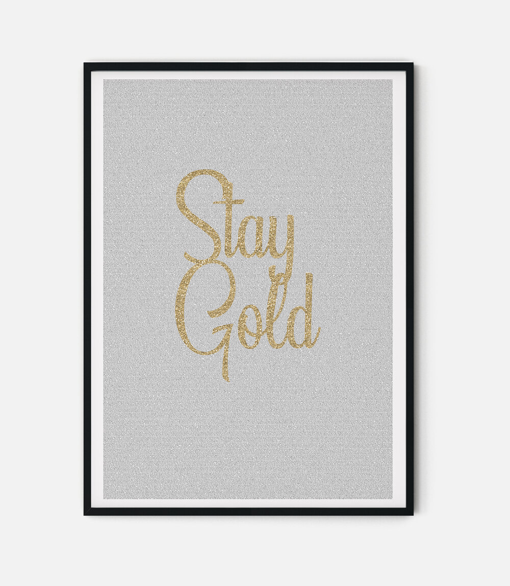 The Outsiders by S. E. Hinton - Stay Gold I Lit Print