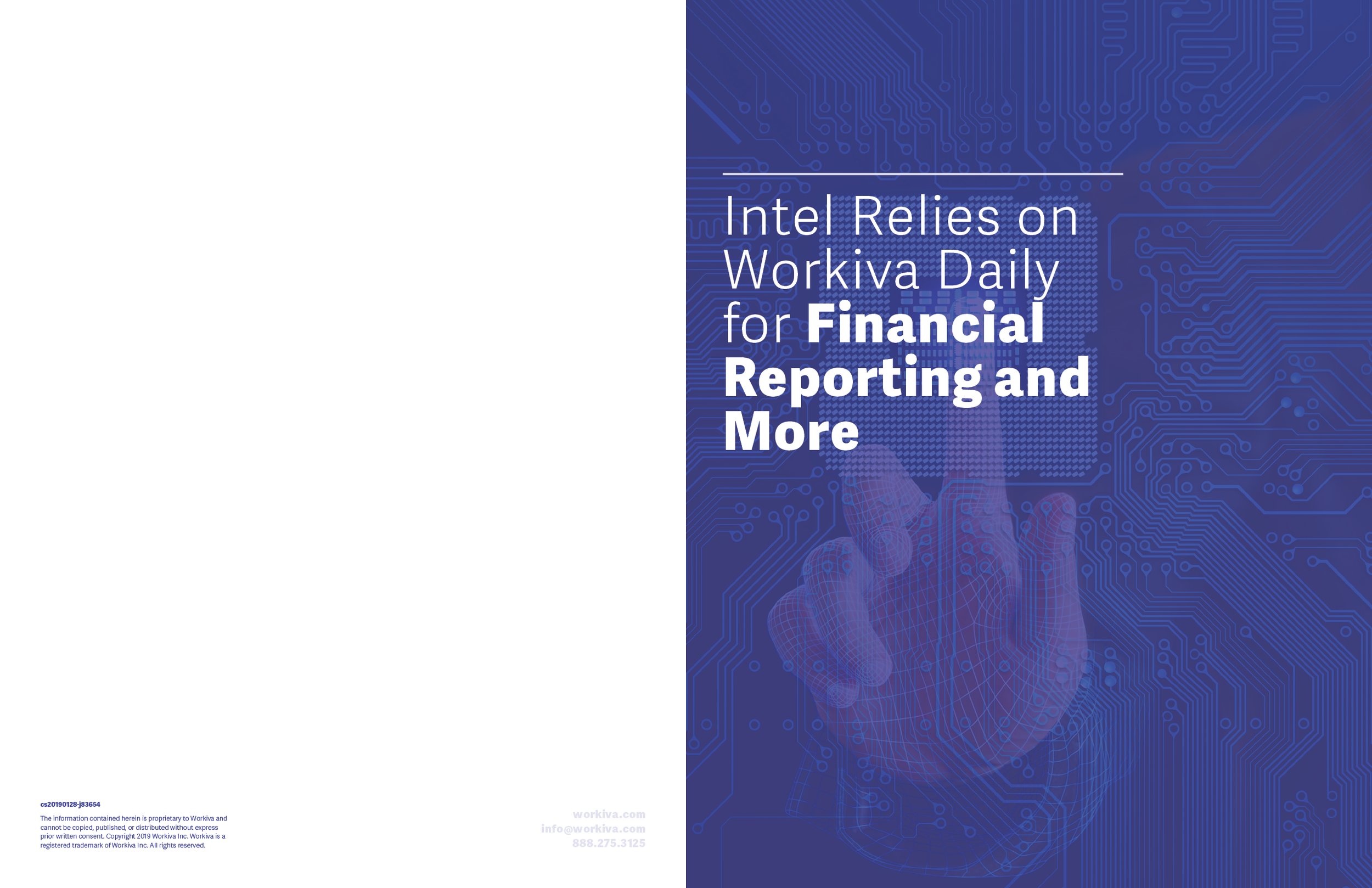 Customer facing product collateral spread: Front &amp; Back