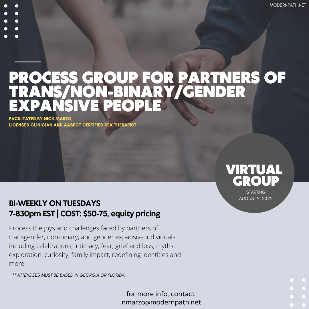 New: Process Group for Partners of Trans/Non-Binary/Gender Expansive People