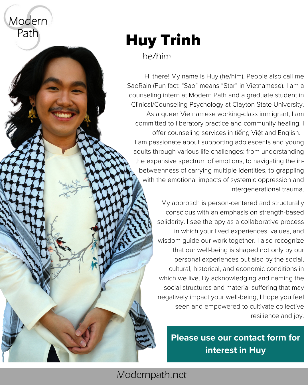 Introducing our Counseling Student Intern Huy Trinh