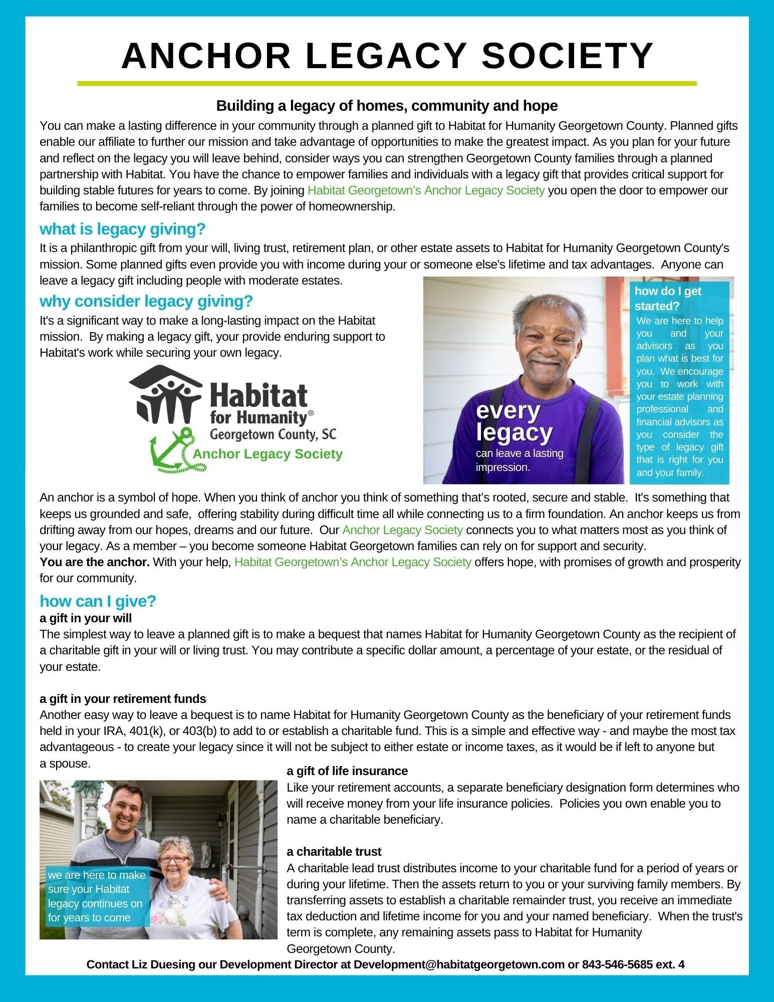 Anchor Legacy Society Planned Giving — Habitat for Humanity