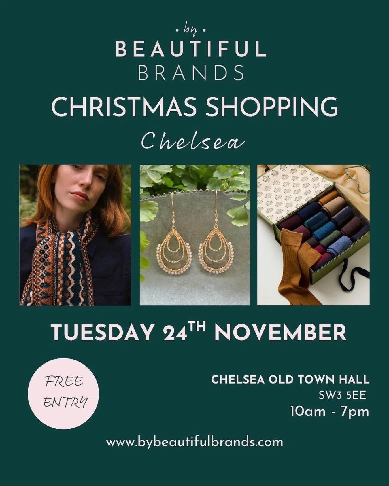 This is your Christmas shopping sorted!!🎄✨ Come find us in Chelsea  on Tuesday 24th November, 10am to 7pm.  Free entry, so bring a friend. Who&rsquo;s coming? 

Kings Road Chelsea, Christmas shopping event, Christmas pop up, best British brands, bes