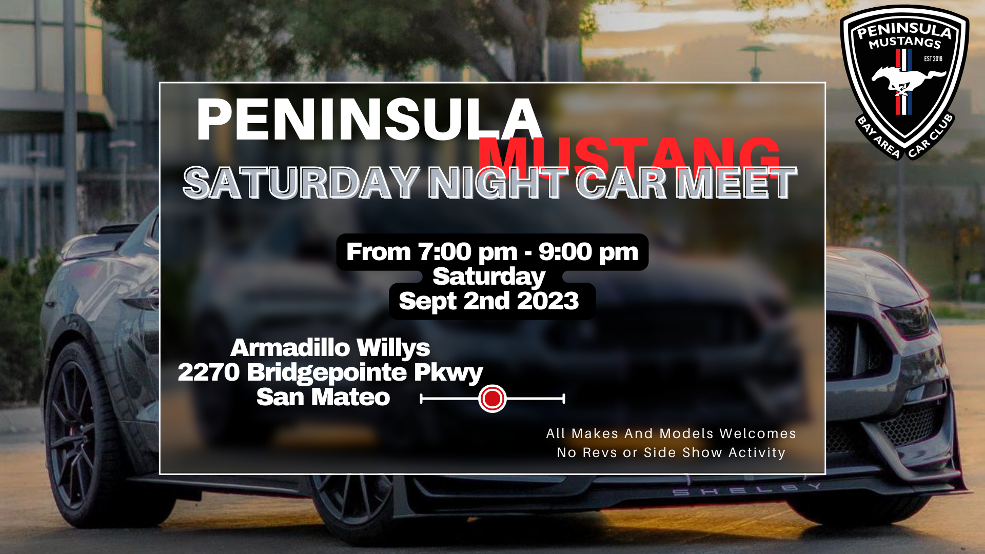 Peninsula Mustangs Monthly Car Meet