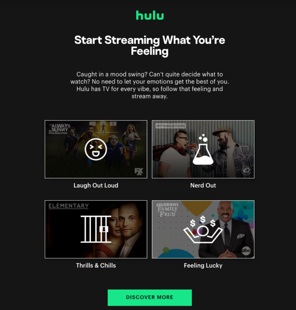 Hulu Recommendations Email 