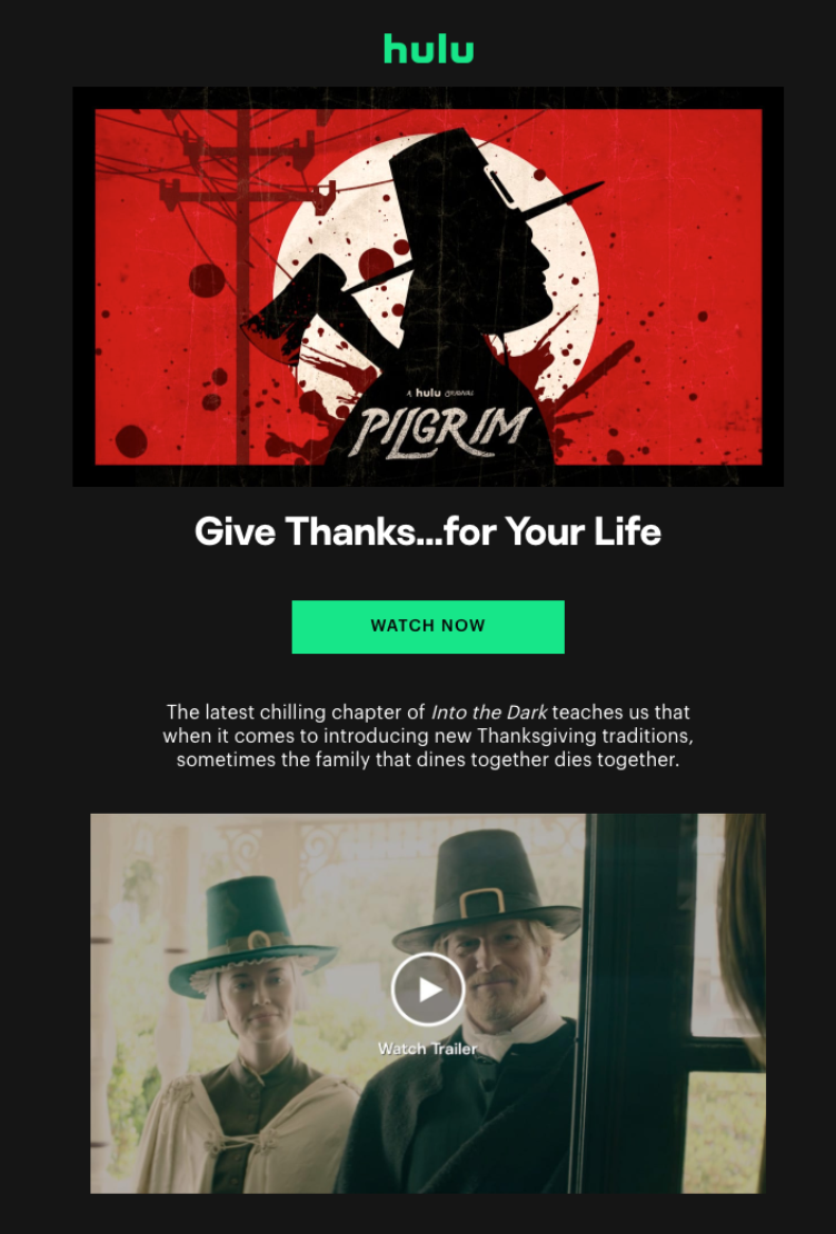 Email for Hulu Original Film "Pilgrim"
