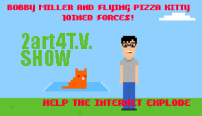A friendly reminder…
You are cordially invited to an Art Show IN NYC TODAY!
Featuring my crappy music and Ben Ross' brilliant animation Flying Pizza Kitty ! The video and music will play at the Brooklyn Art Show THIS FRIDAY, DECEMBER 5th @ 6PM-9PM. If you miss it tonight, it’ll play through the 15th.
Location: Erebuni 158 Roebling St. Williamsburg, NY
Check the facebook invite!