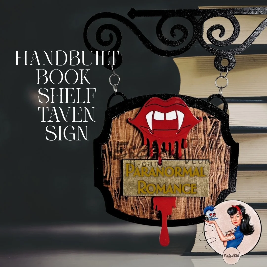 Bookshelf Tavern Sign - Paranormal Romance Vampire Fangs Ghosts (Copy)