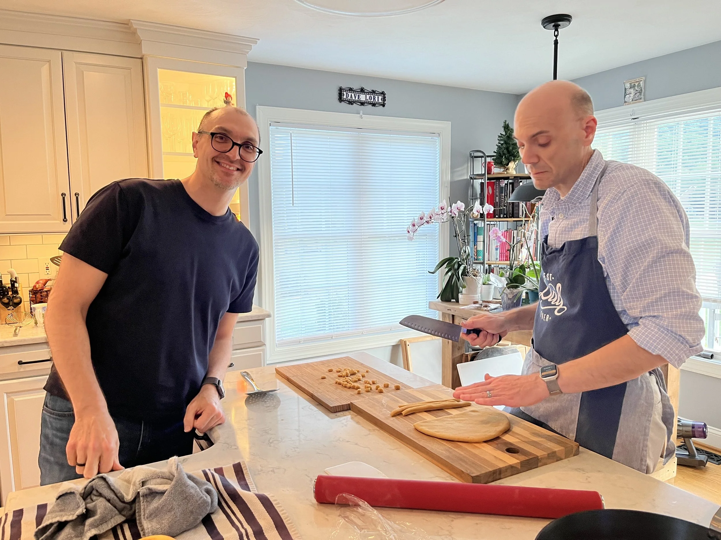 Enjoying family time with Stephen's brother, David