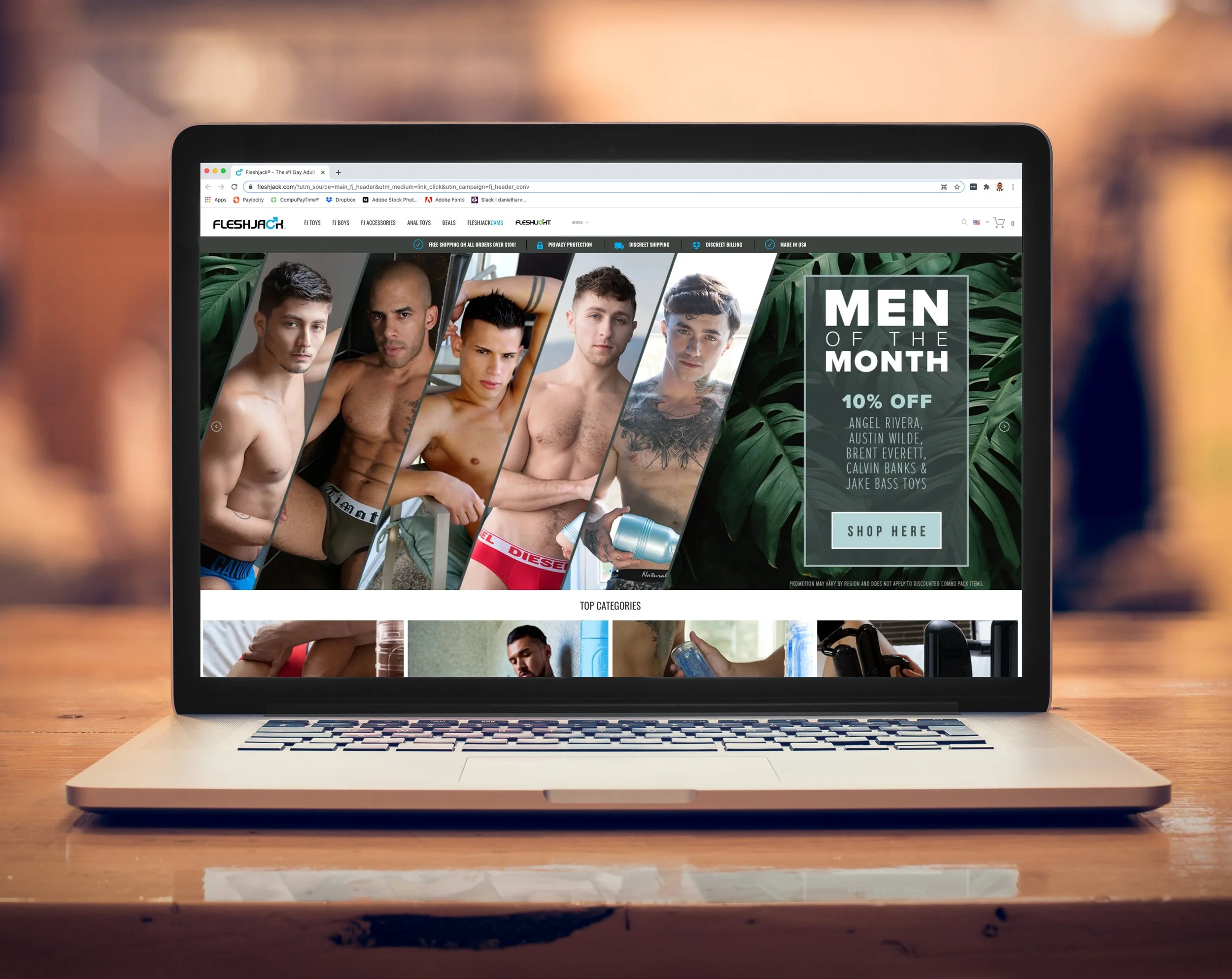 Web Design: Fleshjack Men of the Month