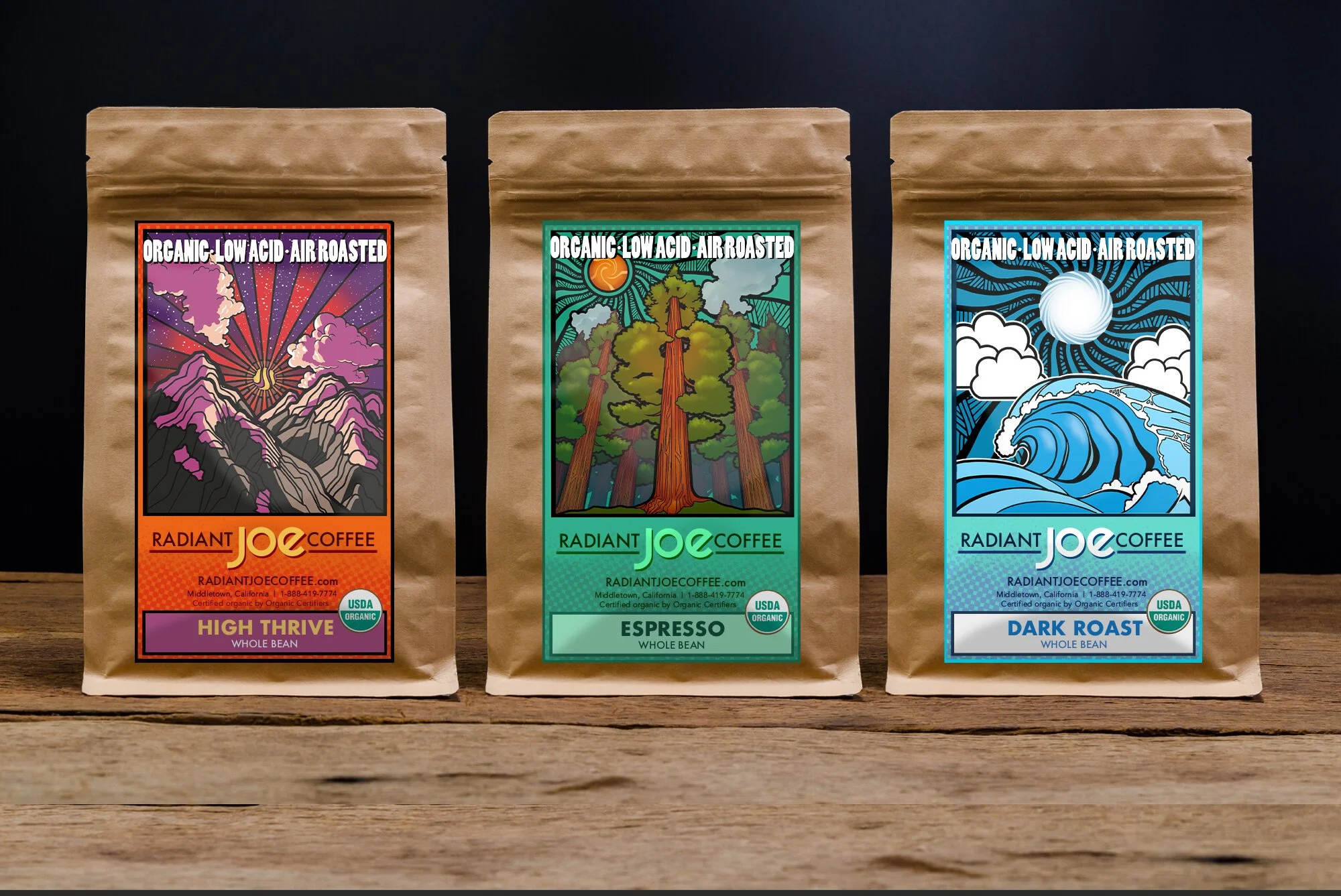 Print: Radiant Joe Coffee Packaging