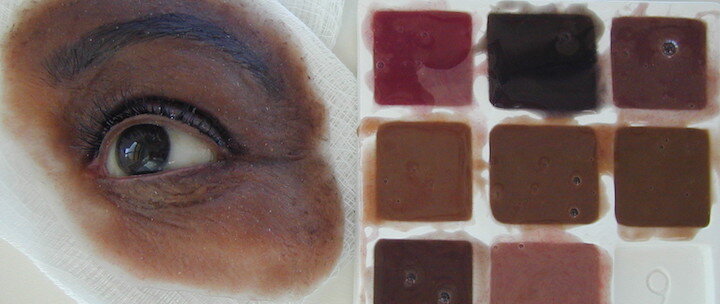 Color matching for prosthetic eye with eyebrow and eyelashes