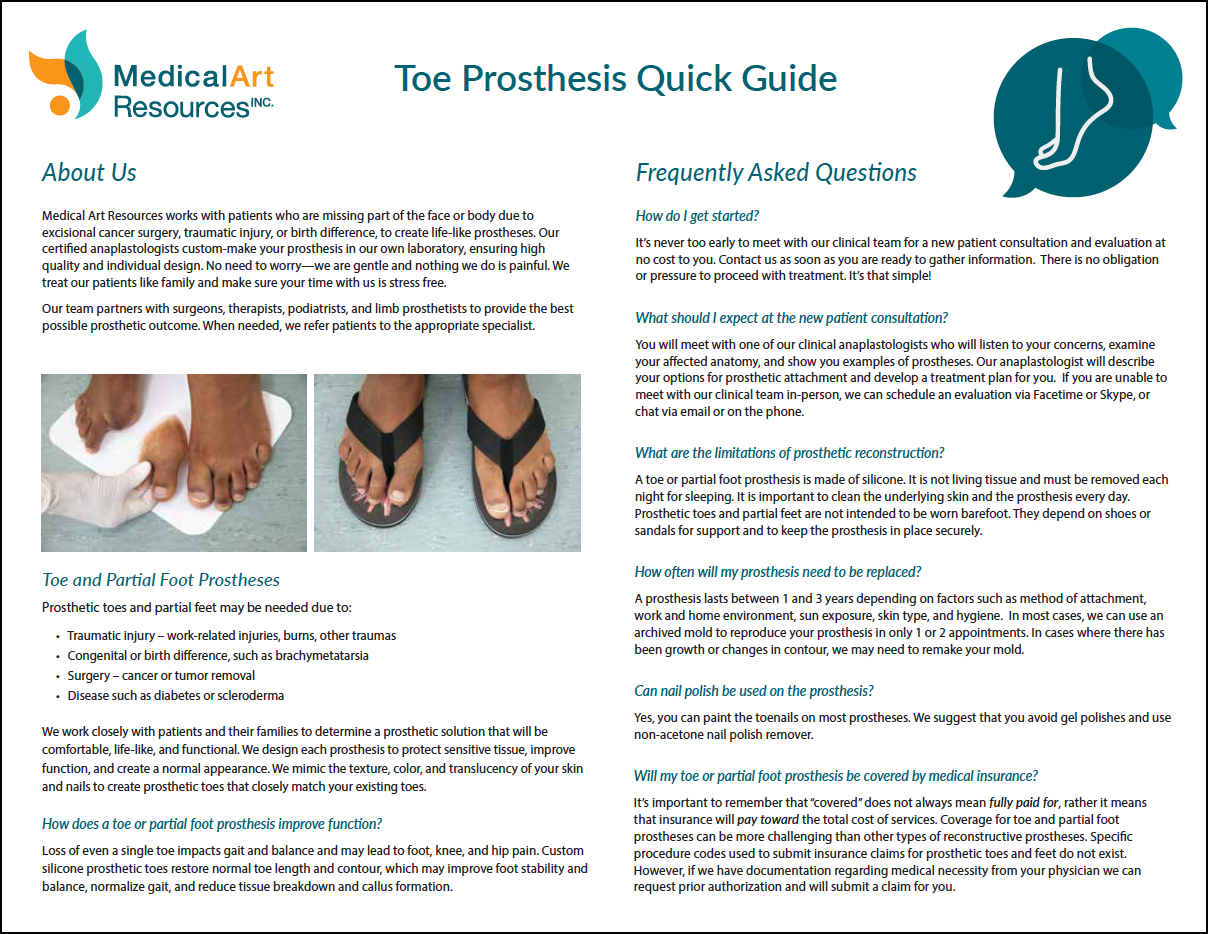 Toe &amp; Foot Prosthesis Quick Guide