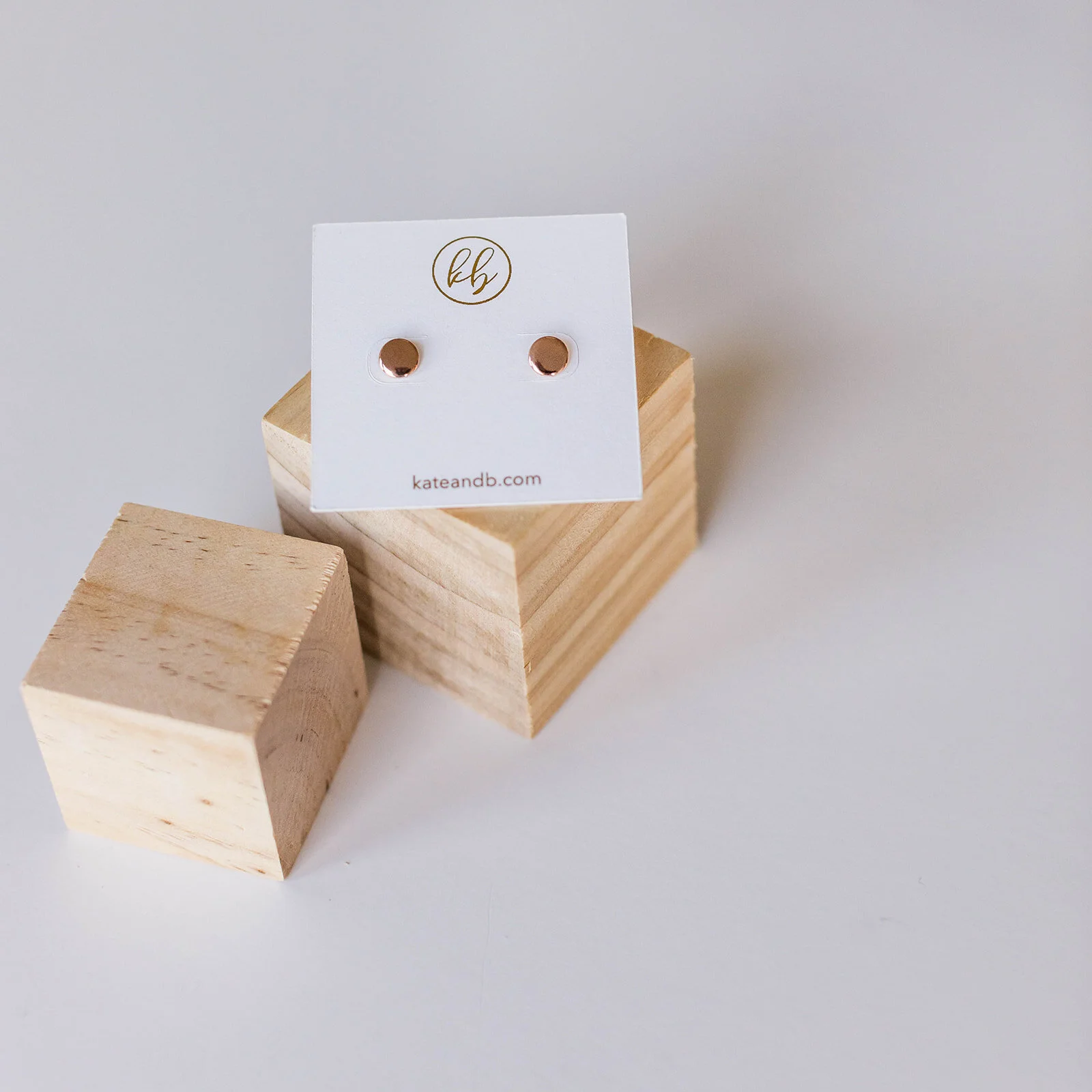 Simple Dot Stud Earrings in Gold or Rose Gold 