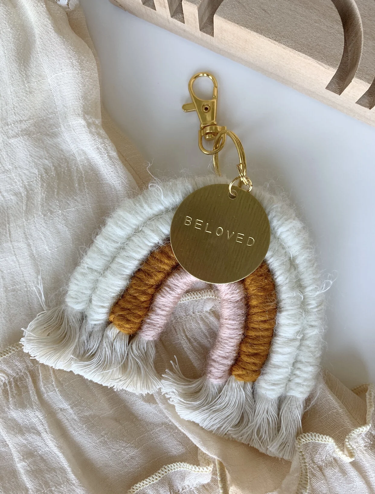 Handmade Rainbow Keychain 