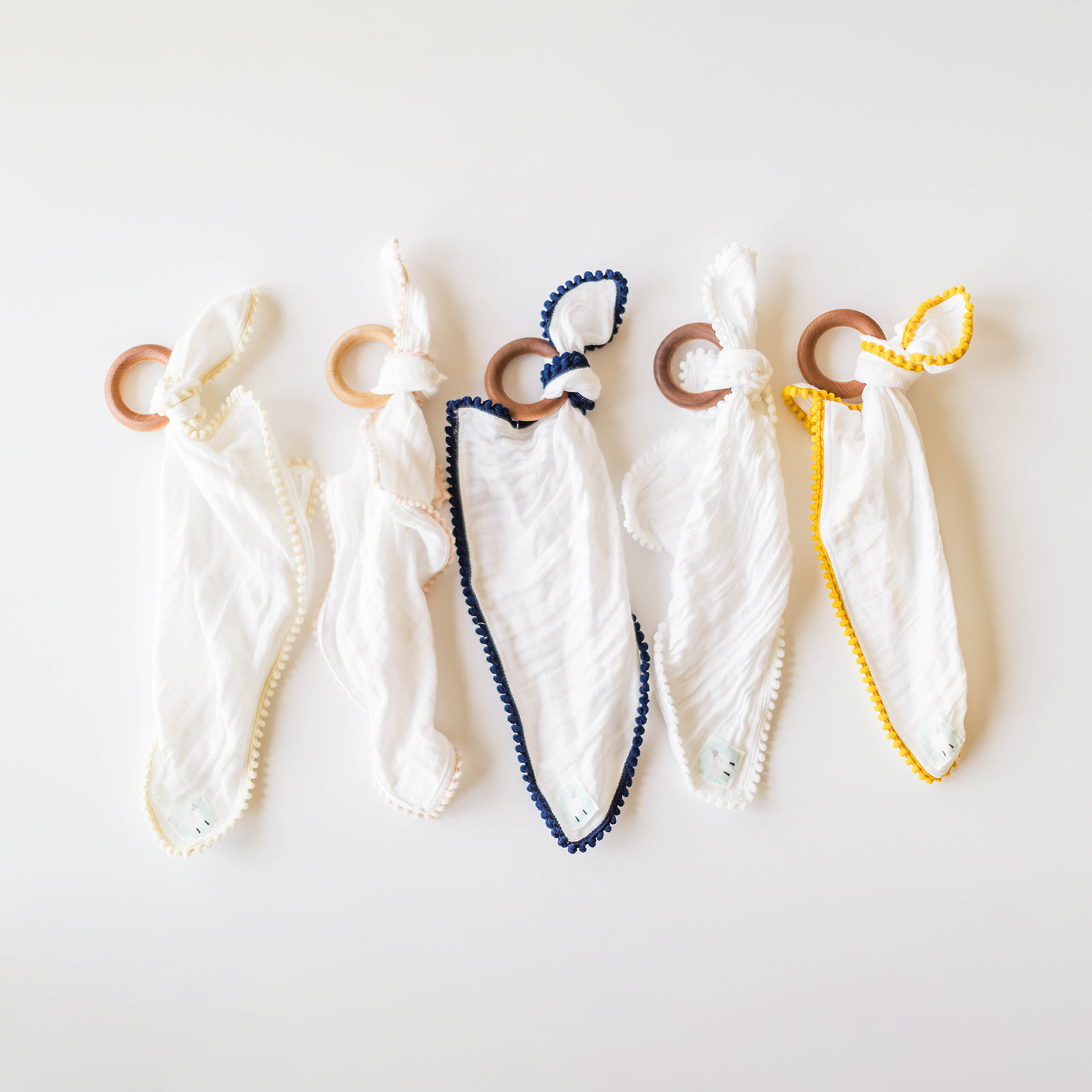 Organic Bamboo Pom Pom Teether + Lovey 