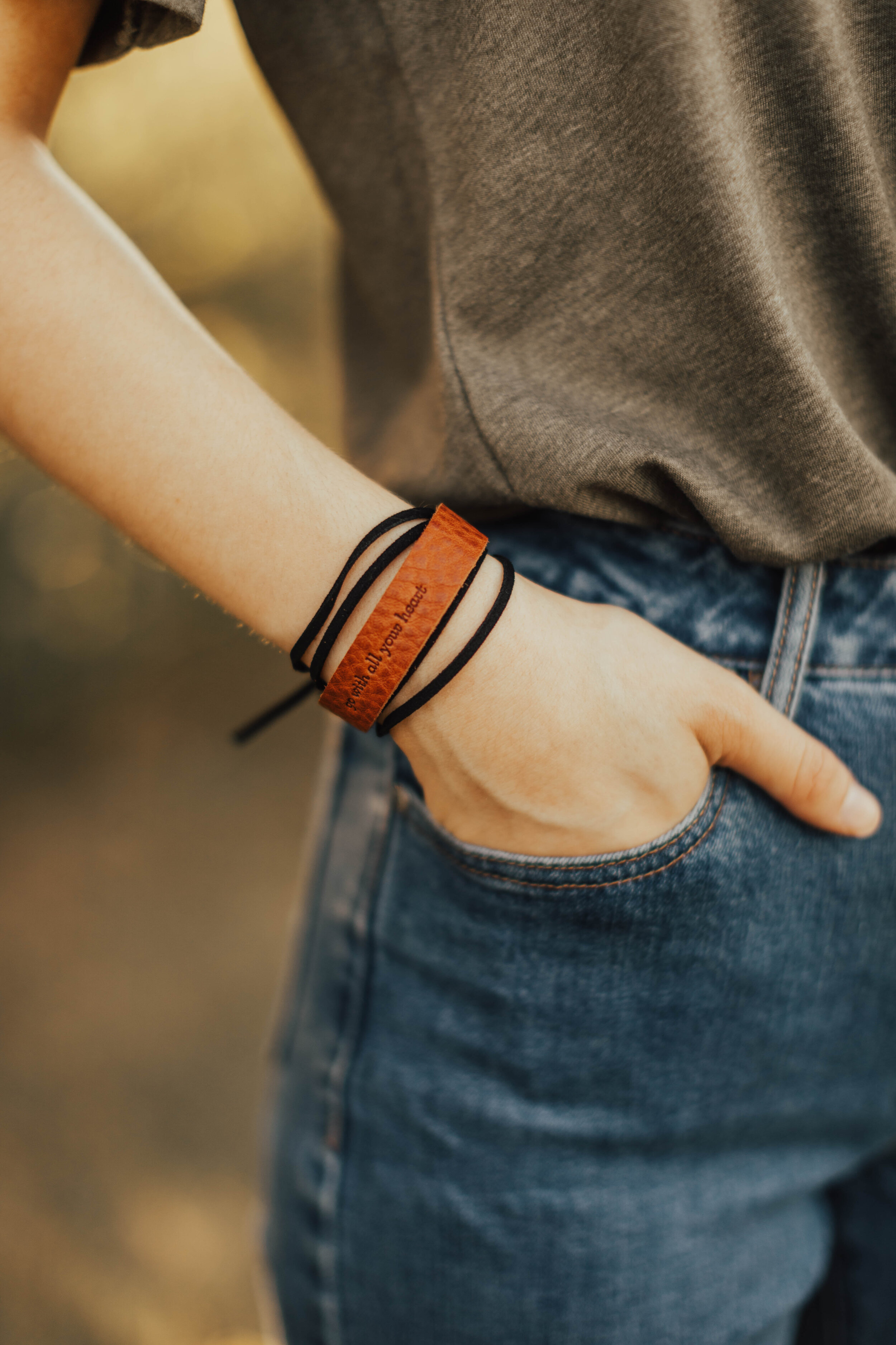 Handmade Leather Wrap Bracelet