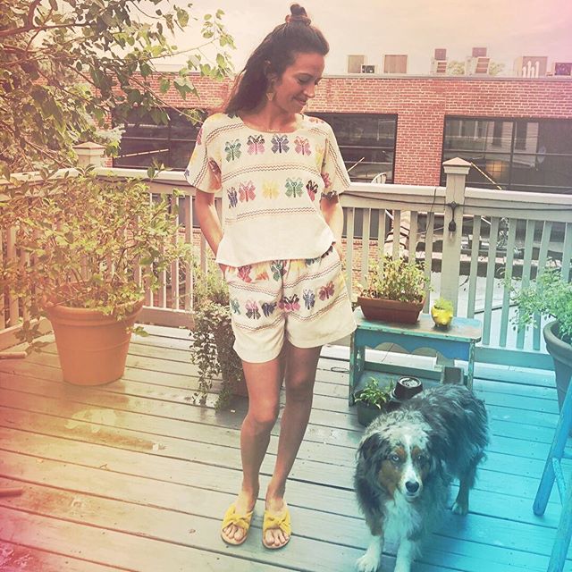 Isn&rsquo;t @ccassidy_  the cutest?! She picked up this sick vintage set while perusing @shopvestige. We needed to take up the length about two inches &amp; cinch that waist as much as possible. We lost some beautiful embroidery from the hem but in t