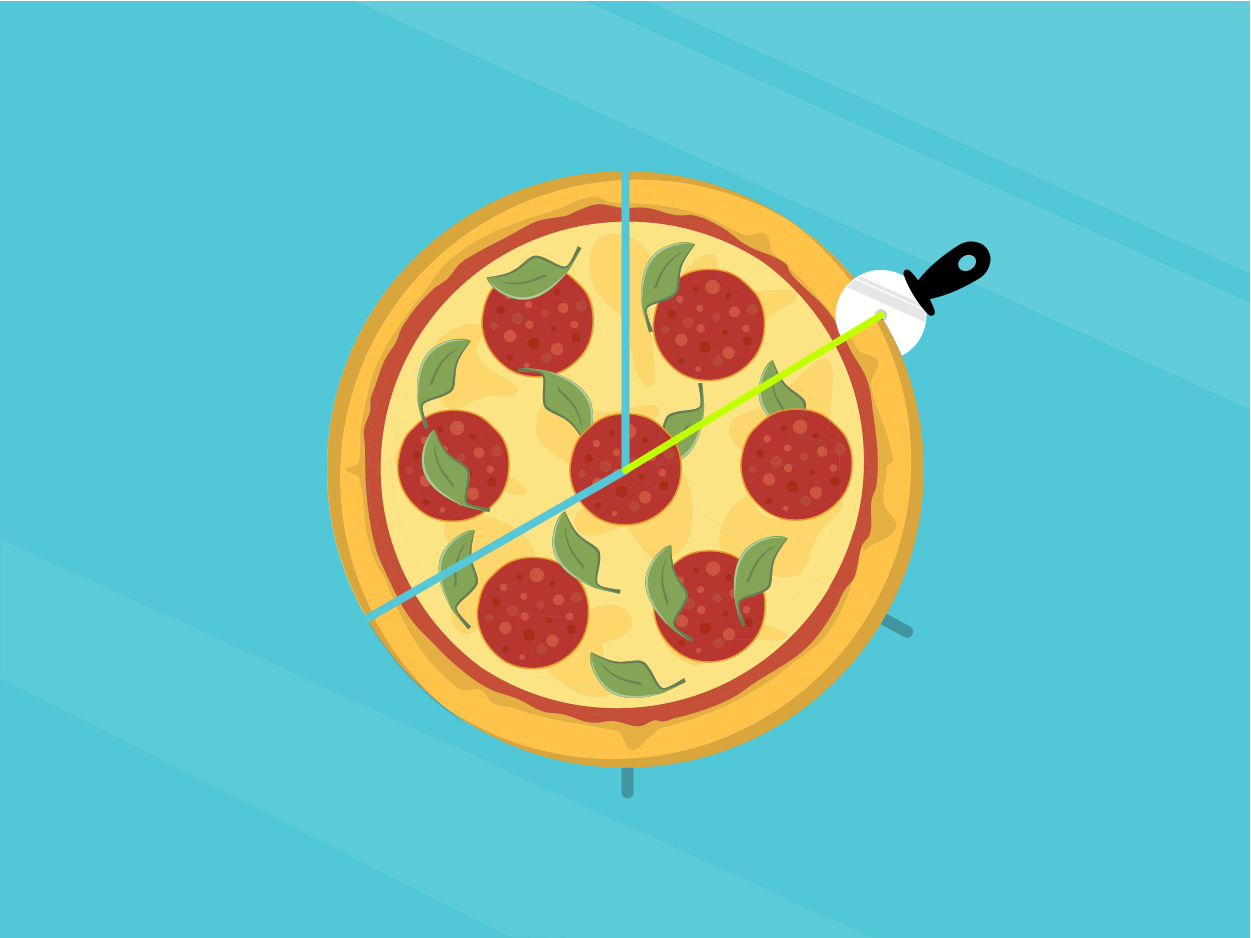 Pizza visual design for fractions