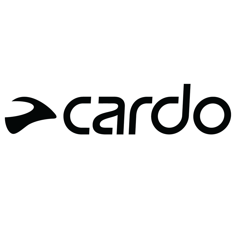 Logo with a black arrowhead and the word "cardo" in lowercase black letters.