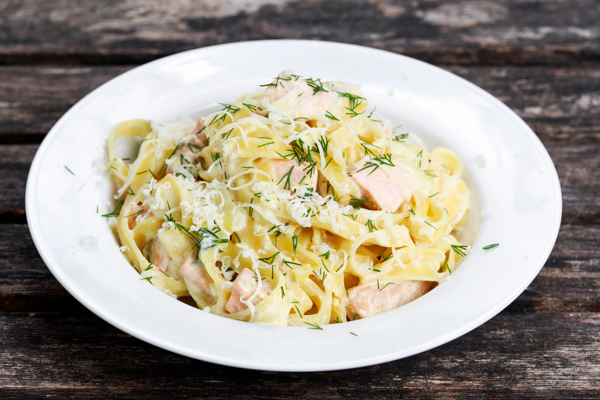 Creamy Salmon Fettuccini