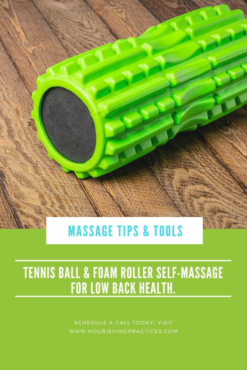 Tennis ball &amp; foam roller self-massage for low back health.