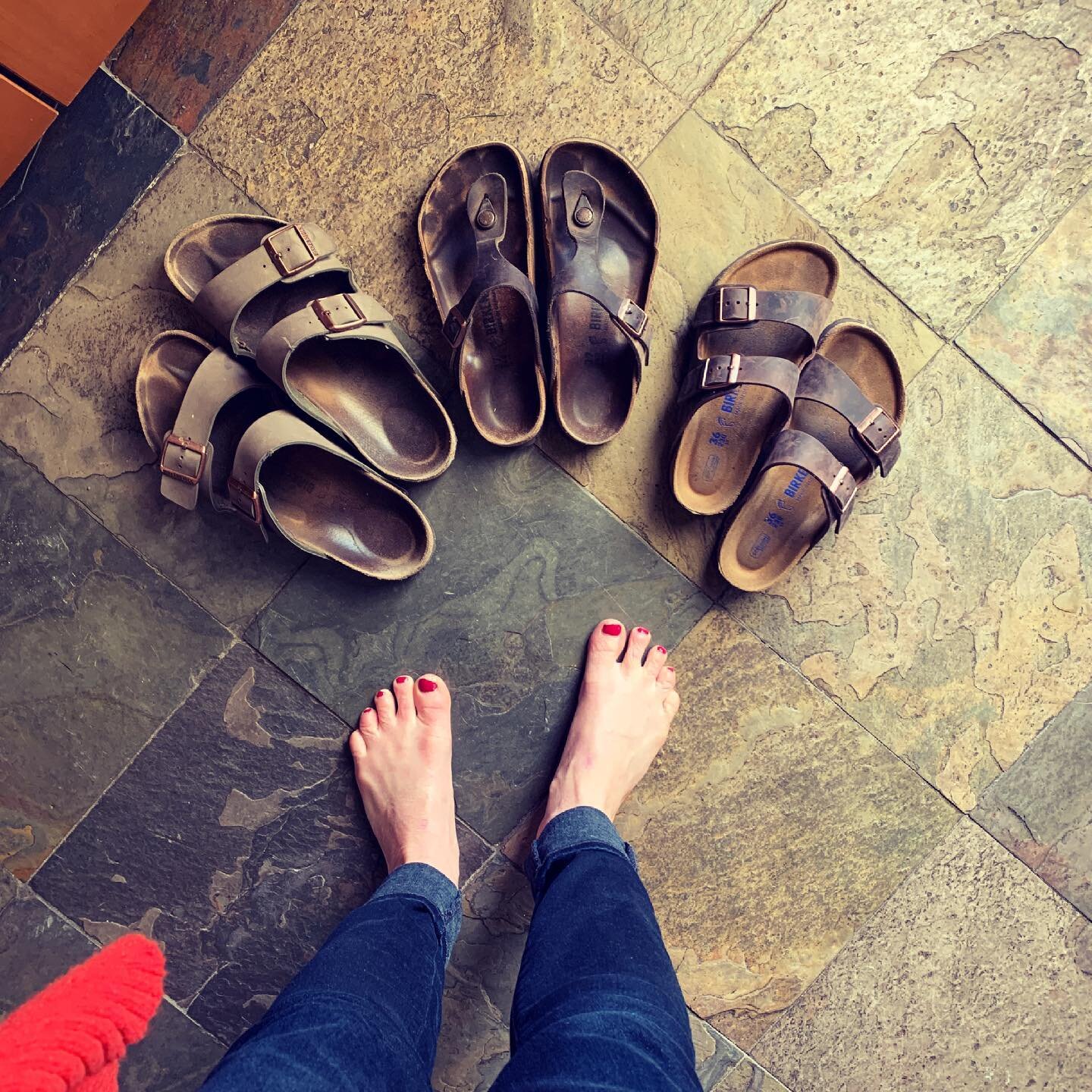 I guess we are officially a Birkenstock family! Athena&rsquo;s also officially outgrown my foot size at age 13 🤦&zwj;♀️ It&rsquo;s all that good home cooking during the pandemic 😂 + sleep 💤 ! We sure have grown in lots of ways as a family + as ind