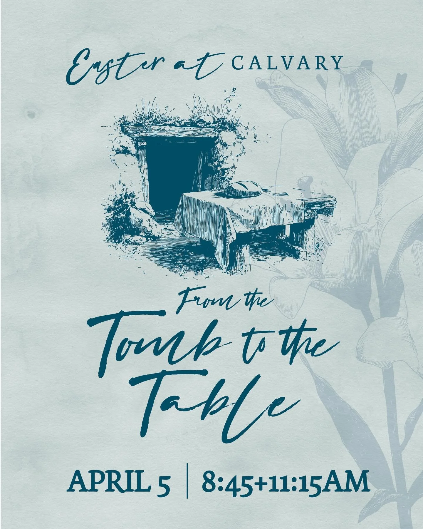There&rsquo;s a place for you and your family at the table 🪑🤍

This Easter Sunday at Calvary will be like no other! You are invited to a special service for you and your whole family&mdash; we have a seat for you!

Kids ministries available 🌟

Vis